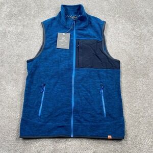 Alpine Design Mens Fleece Vest Blue Heather Full Zip Sleeveless Jacket